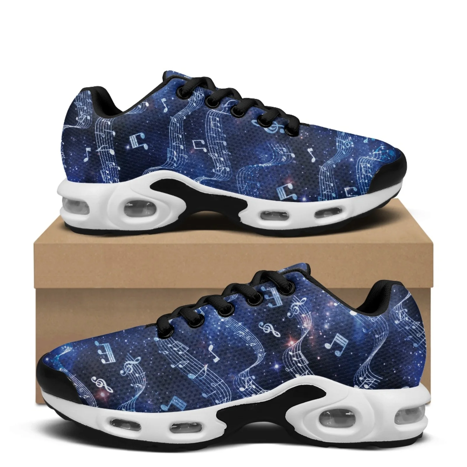 PENSTROLL Galaxy Music Notes Lightweight Air Cushion Sneakers for Casual Mesh Tennis Sneakers Walking Shoes