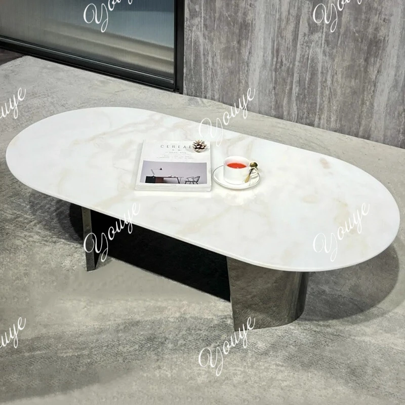 

Luxury stone coffee table designer high-end natural marble living room coffee table