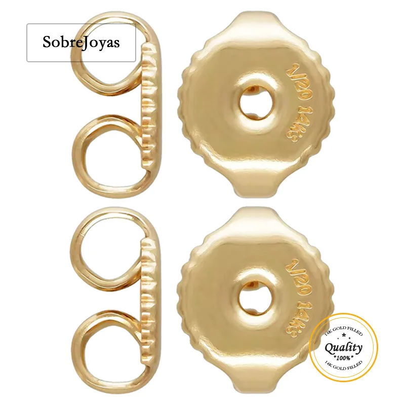 

14-каратное золото, заполненные серьгами, сверхмощные принадлежности для изготовления ювелирных изделий, оптовая продажа, аксессуары «сделай сам», золотые ювелирные изделия, задняя часть сережек