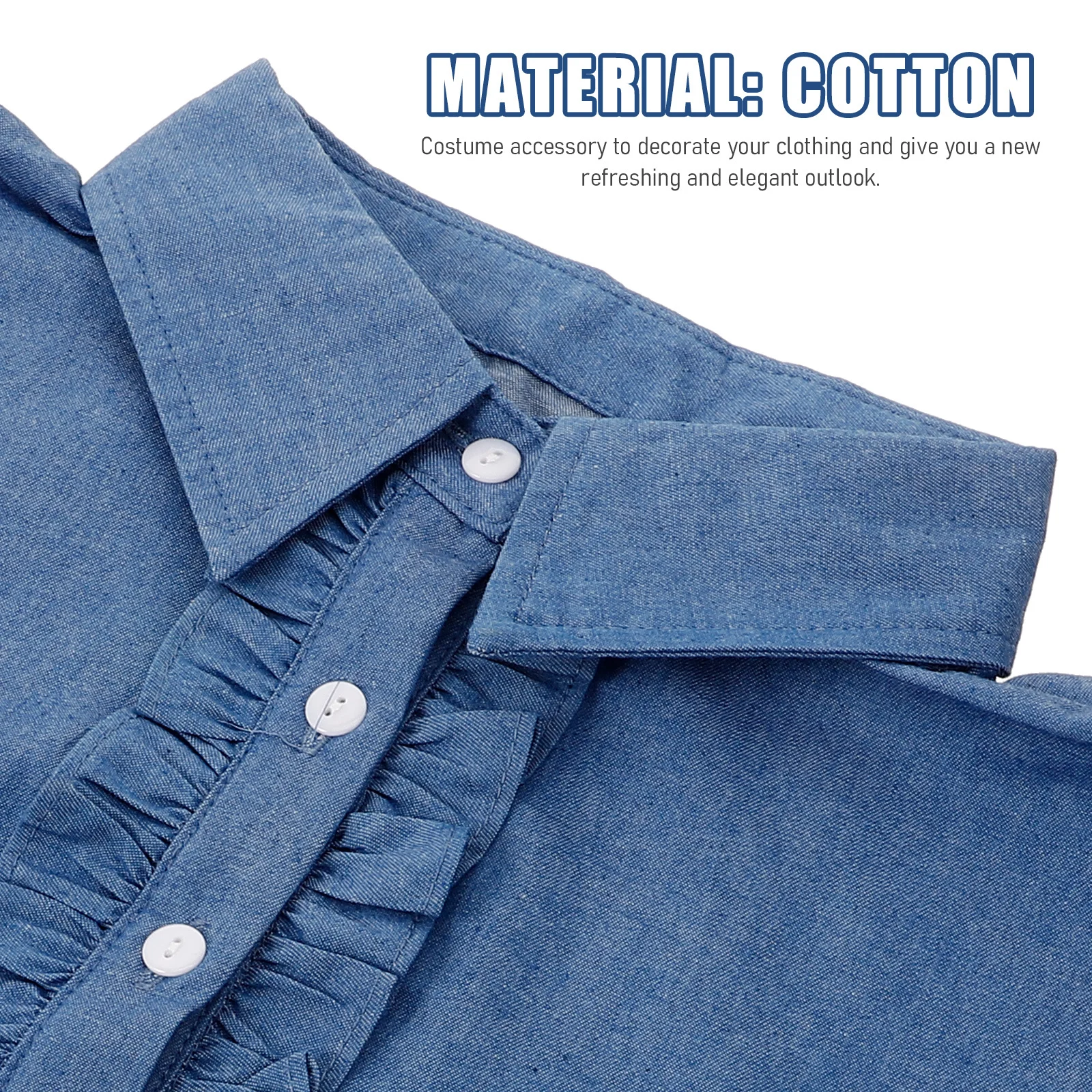 

Denim Fake Collar Detachable Pointed Shirt Accessory Decorative Clothing Trim Half Collar For Women Ladies Street