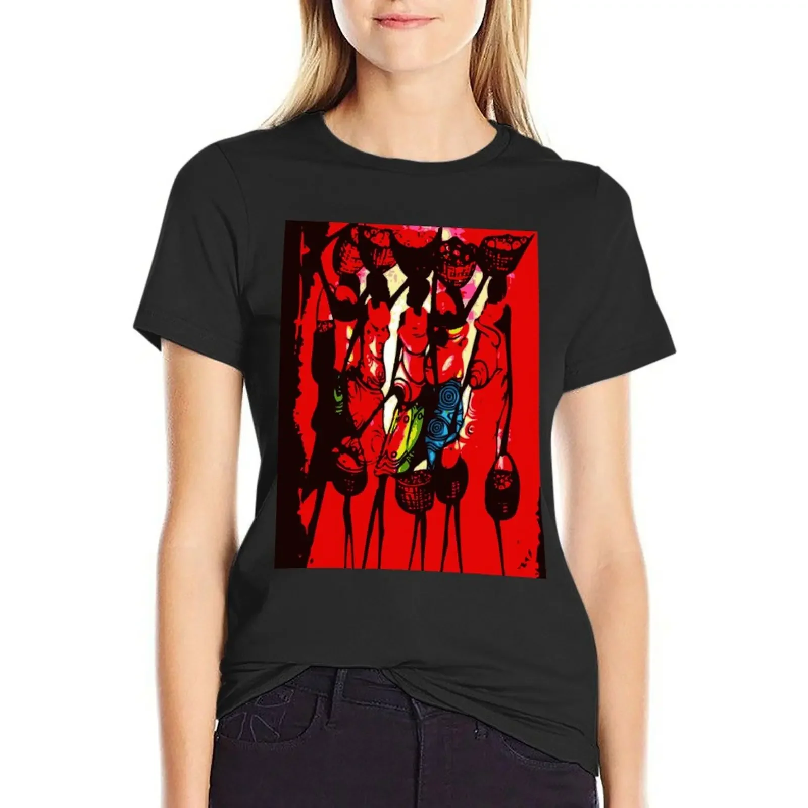 

Masai silhouette T-Shirt aesthetic clothes sublime animal print shirt for girls workout shirts for Women