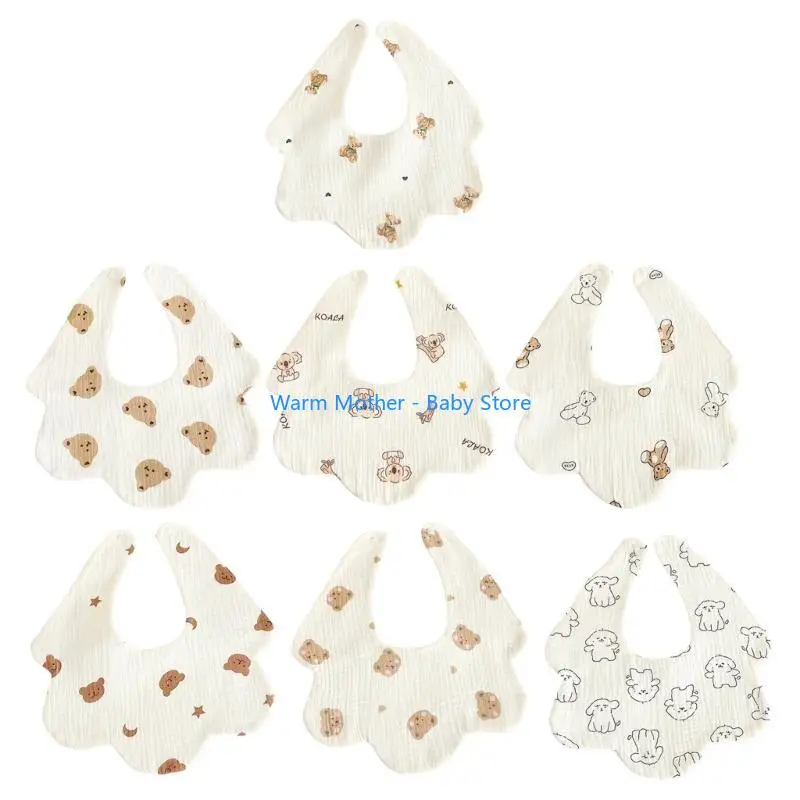 

Feeding Bibs for Baby 4 Layer Saliva Towel Breathable Drooling Apron Burp Cloths 57QE