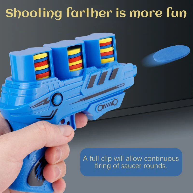 Children Flying Saucer Guns Ejection Flying Disc Fun Toys EVA Mini Flying Disc Toy Soft Bullets Toy Gun Soft Gun Battle Pistolas