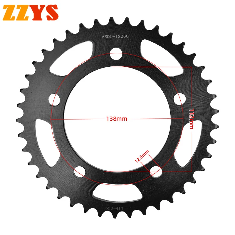 

520 41T Tooth Rear Sprocket Gear Wheel Cam Pinion For Honda CB500 CB500F ABS 2020 CB500FA 13-17 2018 2019 CB500X CB500XA CB 500