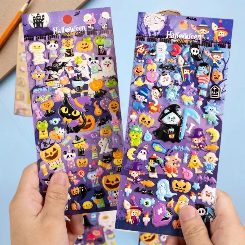 1Pcs Funny Pumpkin  Ghost Halloween 3D Puffy Stickers Scrapbooking Decoration Journal Sticker DIY Diary Stationery Sticker