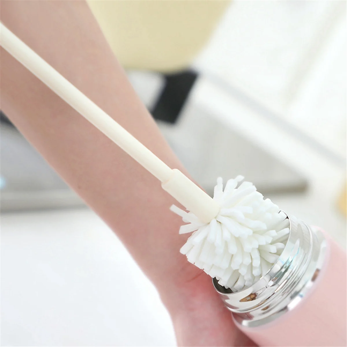 AD30-Sponge Brush Short Handle Cup Scrubber Cleaner Kitchen Cleaning Tool Bottle