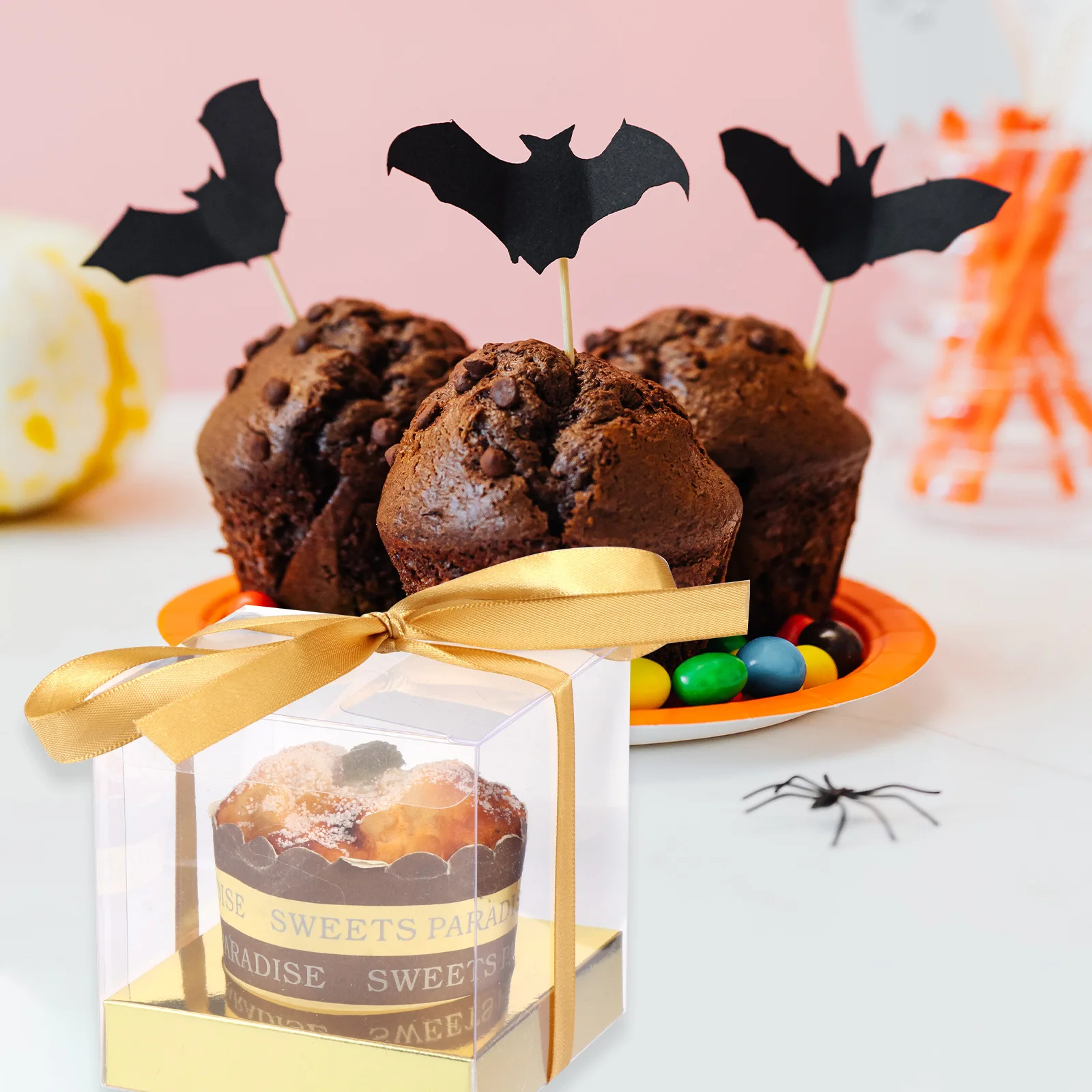 

12pcs Cake Packaging Boxes Clear Pvc Baking Boxes For Cupcake Cookie Dessert Transparent Food Crisper Muffin Containers Bakery