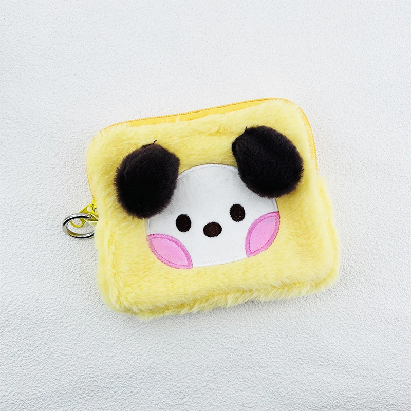 BT21 Cosmetic Bag Mini Portable Headphone Bag Bag Kawaii Cartoon Coin Purse Keychain Girls Plush Storage Bag Birthday Gift