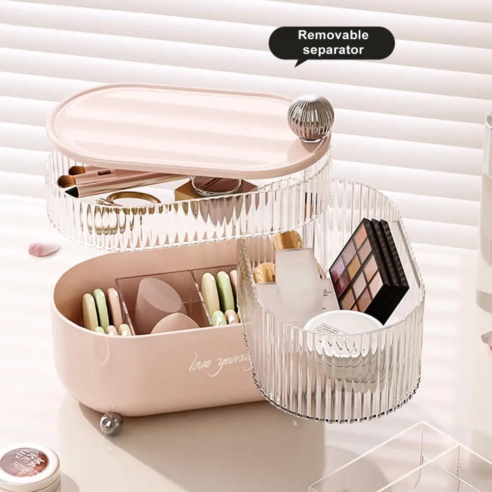 Dust-proof Makeup Organizer Multi-compartment Makeup Organizer Multi-layered Dustproof Makeup Organizer 360 Degree for Powder