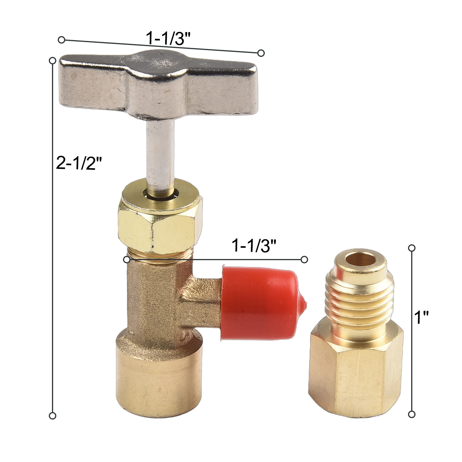 For RFor 134a Can Tap with Manual Valve and Adapter Supporting For 1/4 SAE and For 1/2 ACME AC Charging Hose Sizes