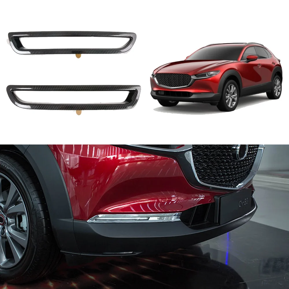 

For Mazda CX30 CX-30 2020 2021 Modified Front and Rear Fog Light Frames with Dedicated Exterior Bright Silver Decorative Patches