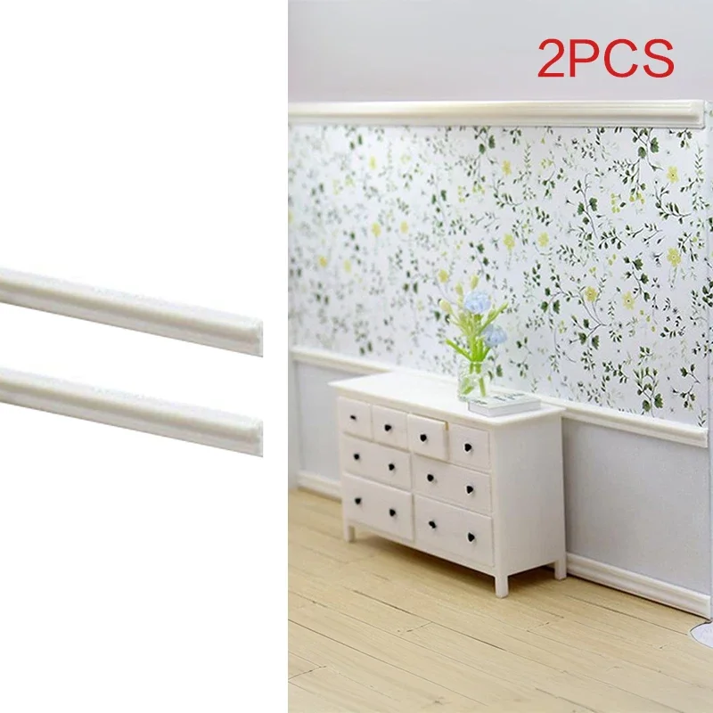 

2PCS 1:12 Dollhouse Miniature Skirting Line Mini Waistline Bathroom Living Room Decor Toy Doll House Accessories