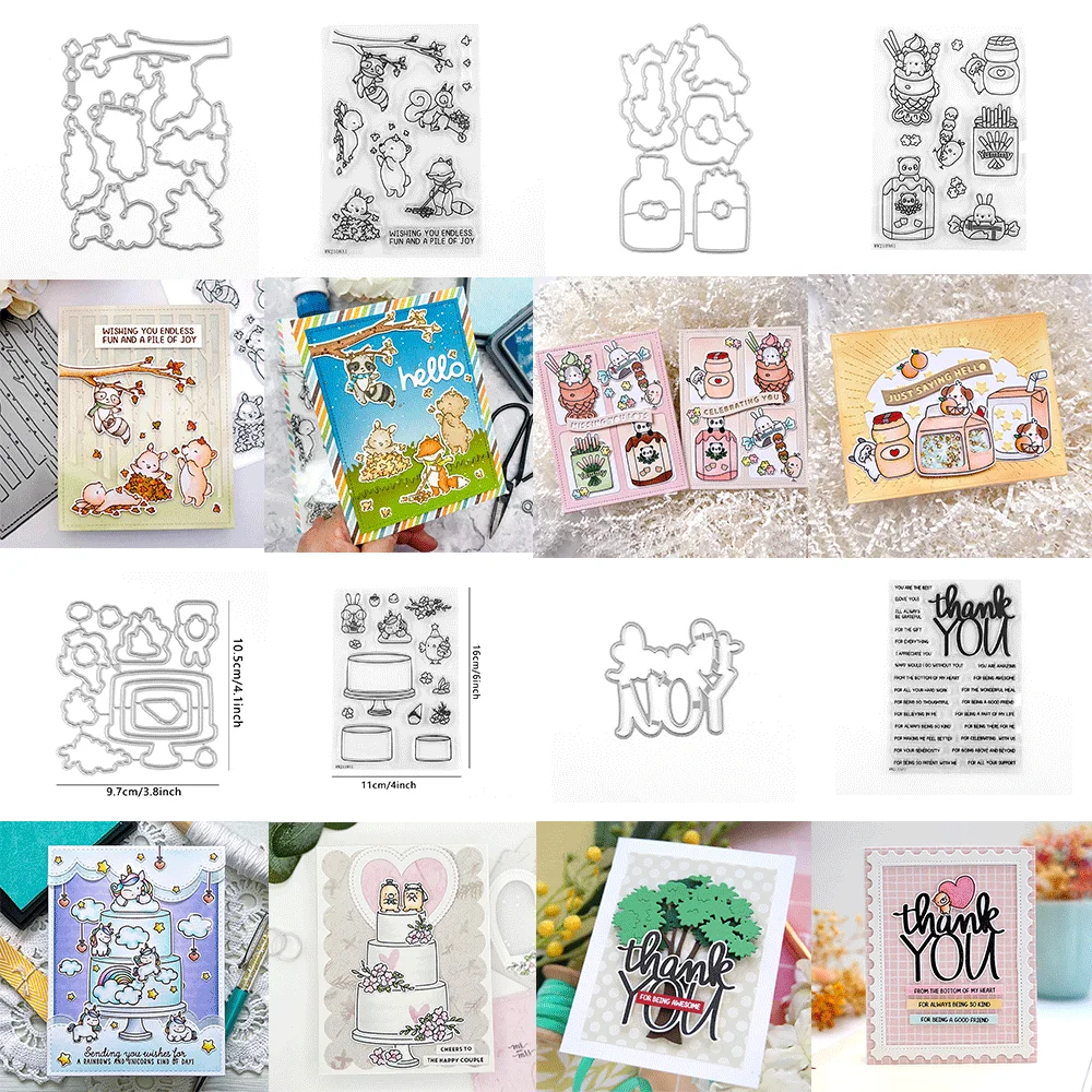 Danke Brief bündel klare Stempel und Metalls chneid werkzeuge für DIY Handwerk machen Karte Fotoalbum Scrap booking Dekoration