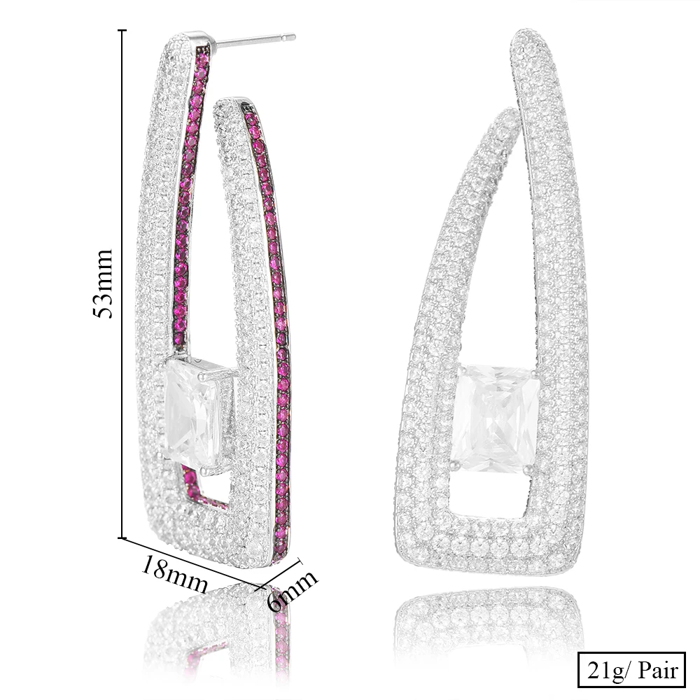 Missvikki Luxury Big Lily Pendant Earrings for Women Daily Shiny Trendy Original Girl Gift Bloom High Quality Korean Accessories