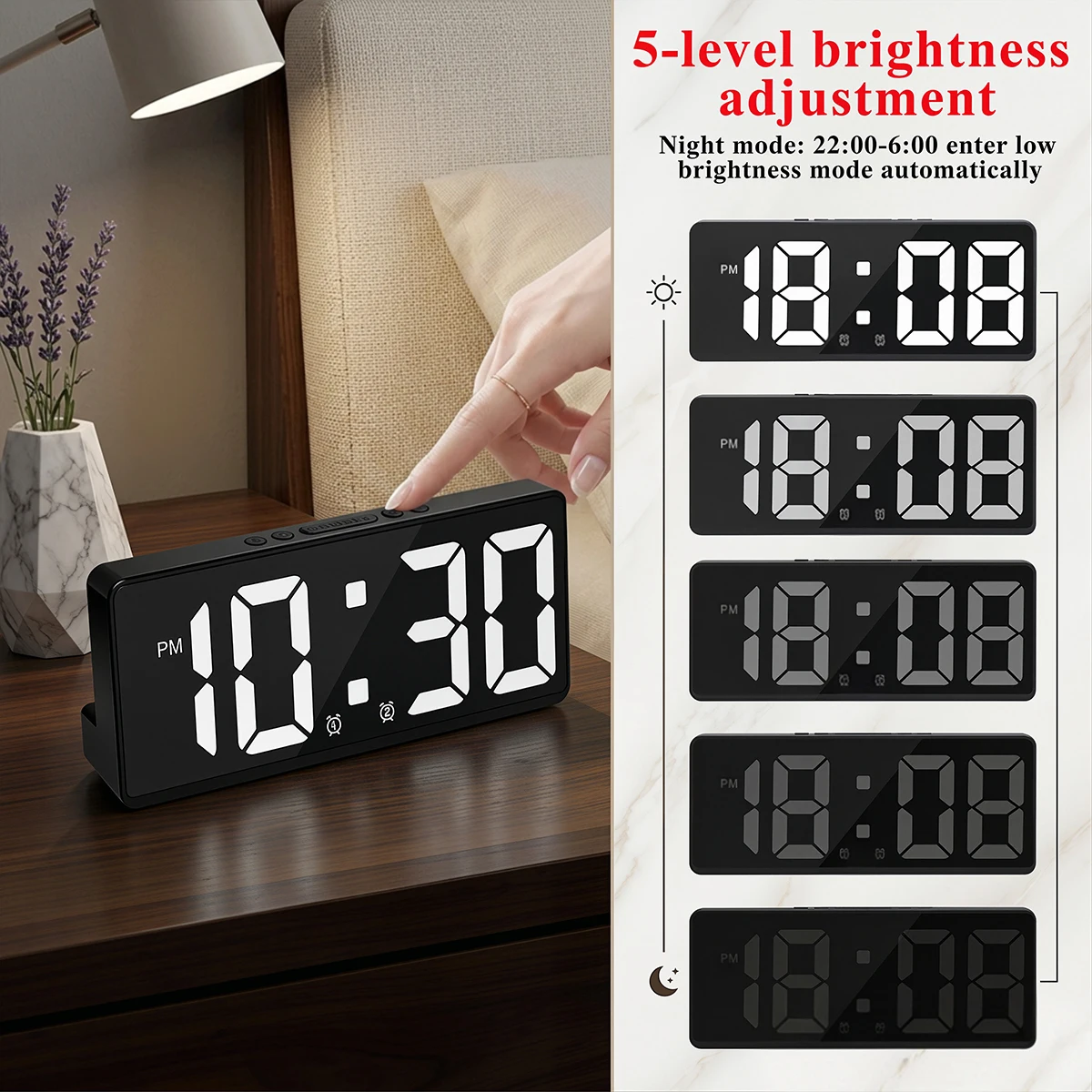 Digitale wekker Spraakbedienin - Led Desk Clock recensie en prijs
