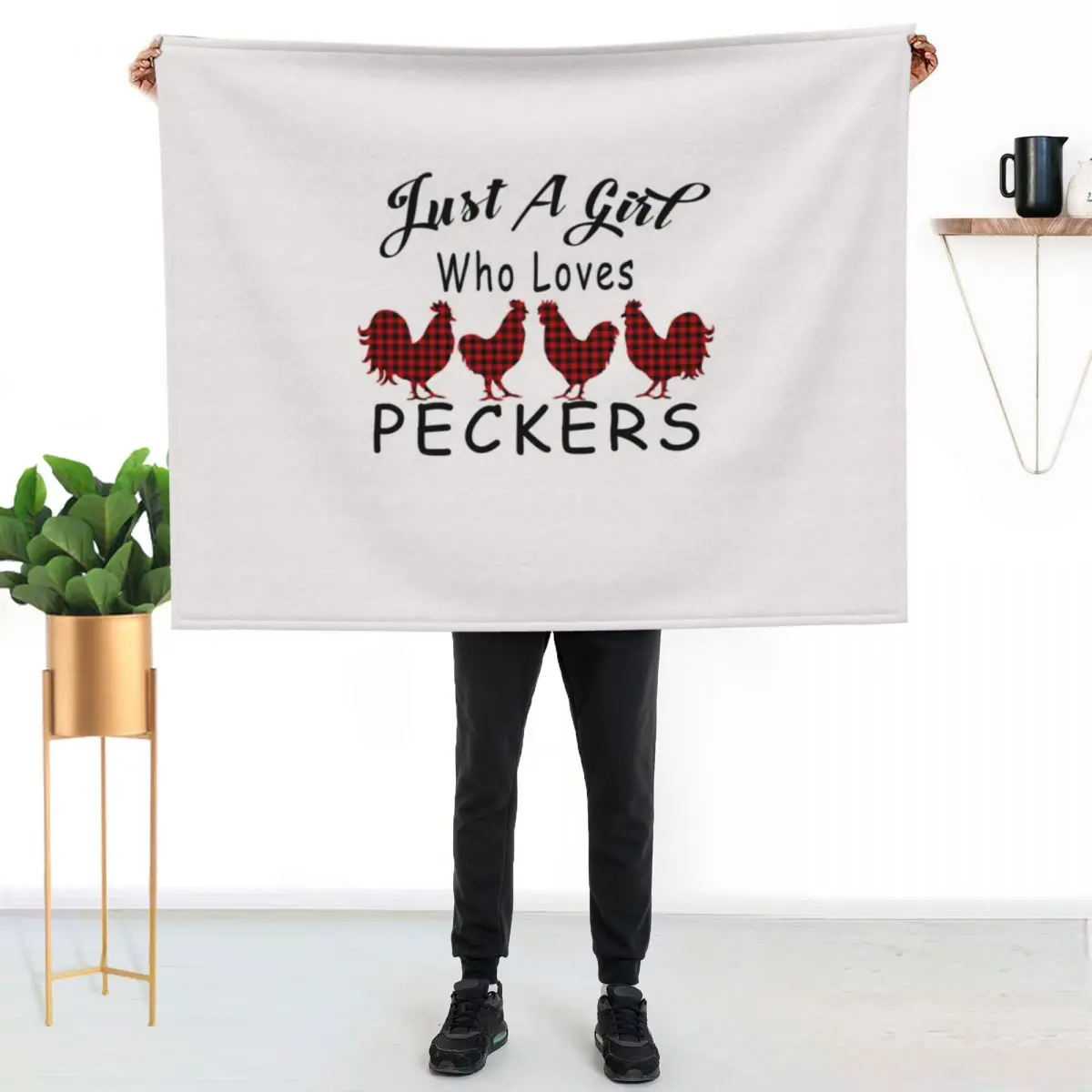 Just A Girl Who Loves Peckers Chicken Gift For Peckers Lovers Throw Blanket Plush Sofas Single For Baby Blankets