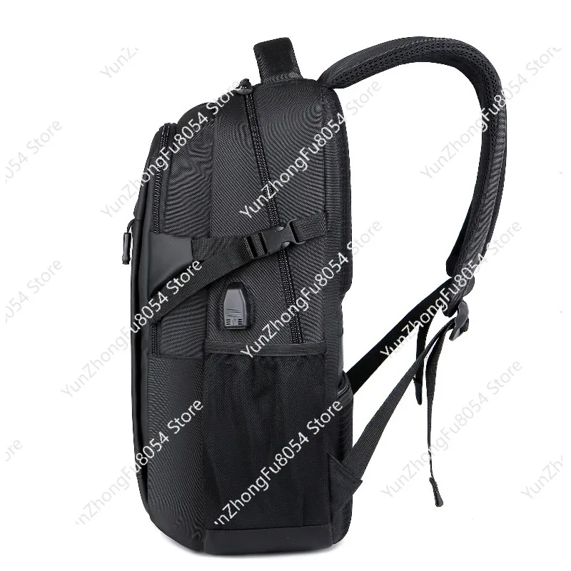 15.6-Inch Black Laptop Backpack Waterproof Multi-Pocket Backpack Low MOQ Printable Customer Logo Anti-Theft Backpack with USB
