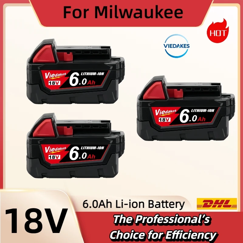 

for Milwaukee M18 M18B5 Battery 18V XC 6.0Ah 9Ah High Capacity Li-ion Battery for Milwaukee All M18 System Power Tools.