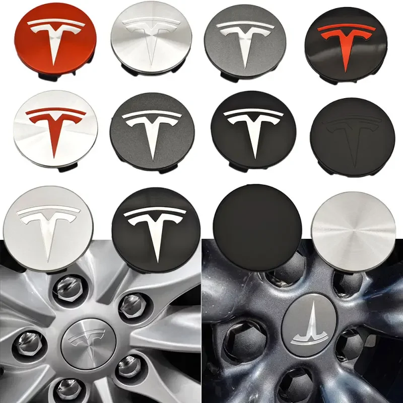 

4Pcs 56mm ABS Tesla Wheel Center Hub Cap Emblem Logo Car Rims Cover Hubcap For Tesla Model 3 Y X S Original Badge Accessories
