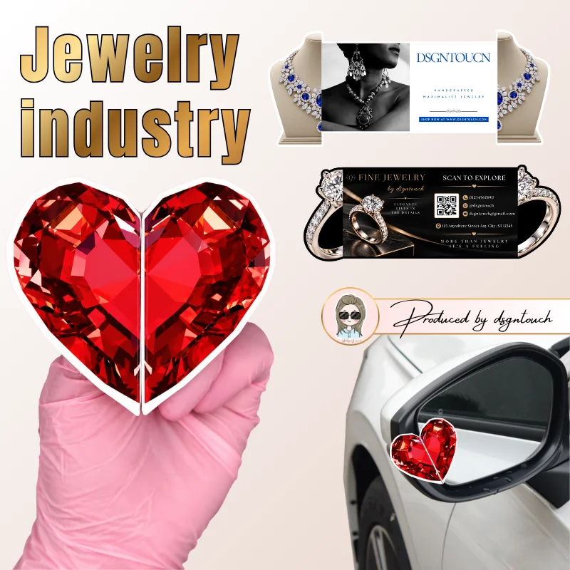 Jewelry Business Cards DsgnTouch Custom Die Cut Foldable 300 gsm Single Sided Printing Matte or Gloss Free Layout Assistance