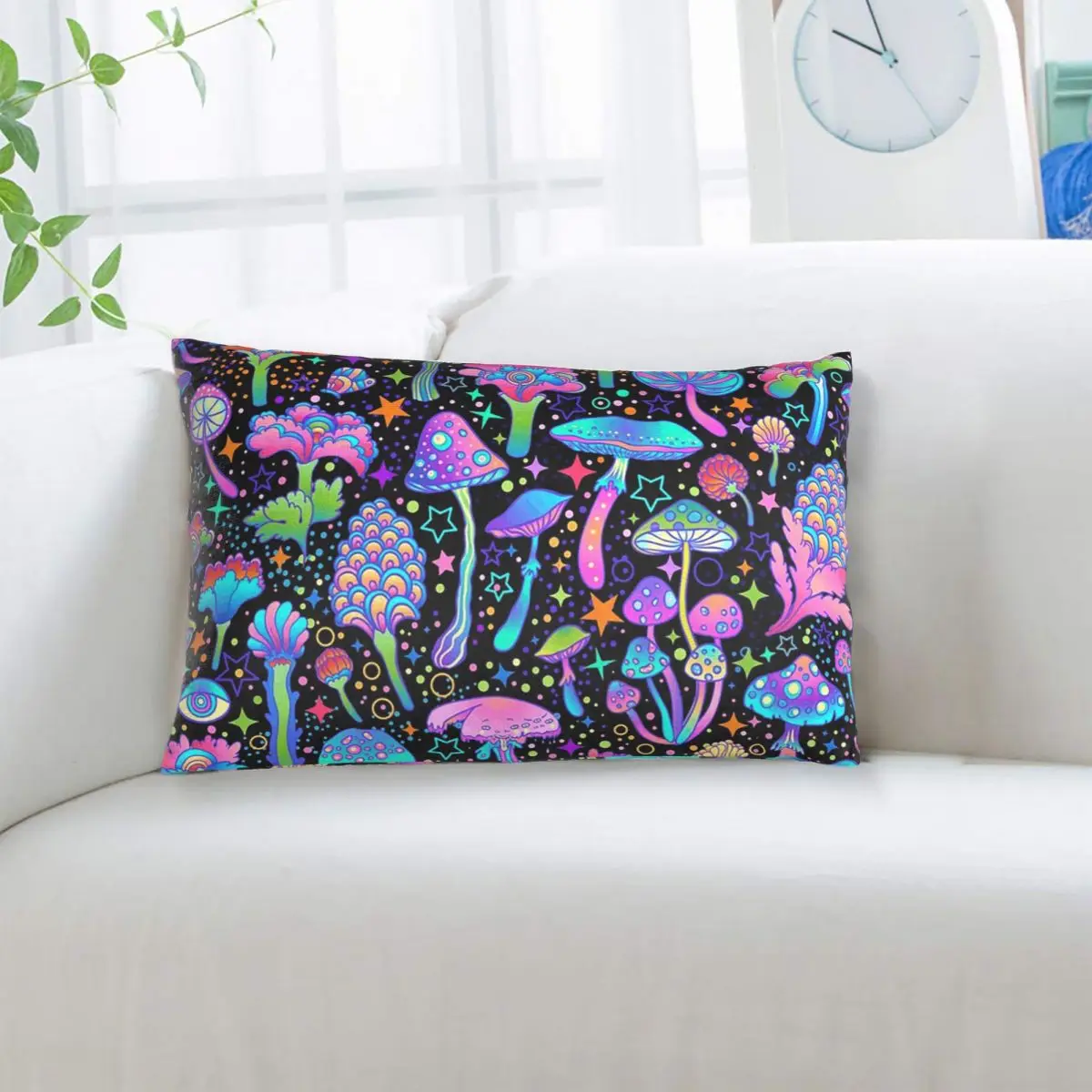 Psychedelic Magic Mushrooms Print Lava Rectangle Pillowcase Cushion Cover Decor Bedroom Bed Home Comfort Throw Pillow
