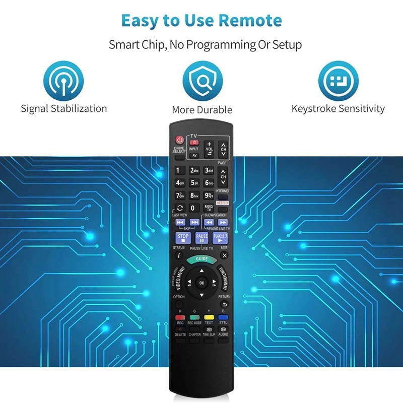 Vervang N2qayb001043 Afstandsbediening Voor Panasonic Blu-Ray-Speler DMR-PWT550 Dmrpwt550 Duurzaam Eenvoudig Te Installeren Eenvoudig Te Gebruiken