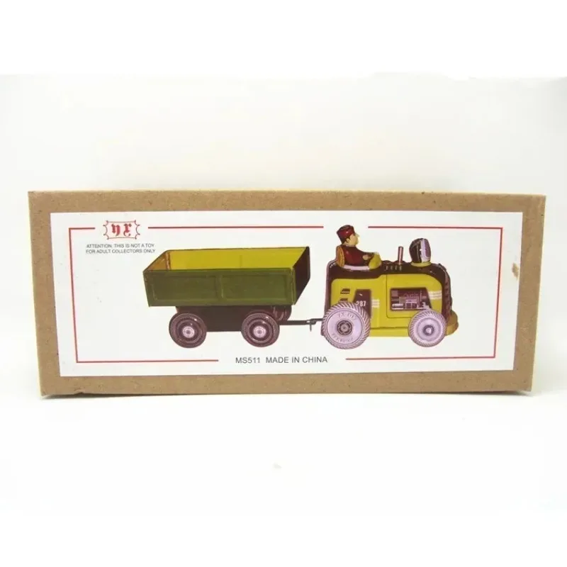Opwindspeelgoed Metalen blikken boer op landbouwtractor Auto Mechanisch uurwerk Volwassen collectie Retro speelgoedfiguren Kindercadeau