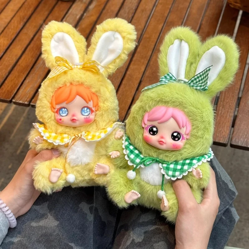 Originale Amy Furry Little Rabbit Series Scatola cieca in peluche Simpatico fiocco bambola morbida orecchie lunghe Ornamento da tavolo Regalo a sorpresa Scatola misteriosa