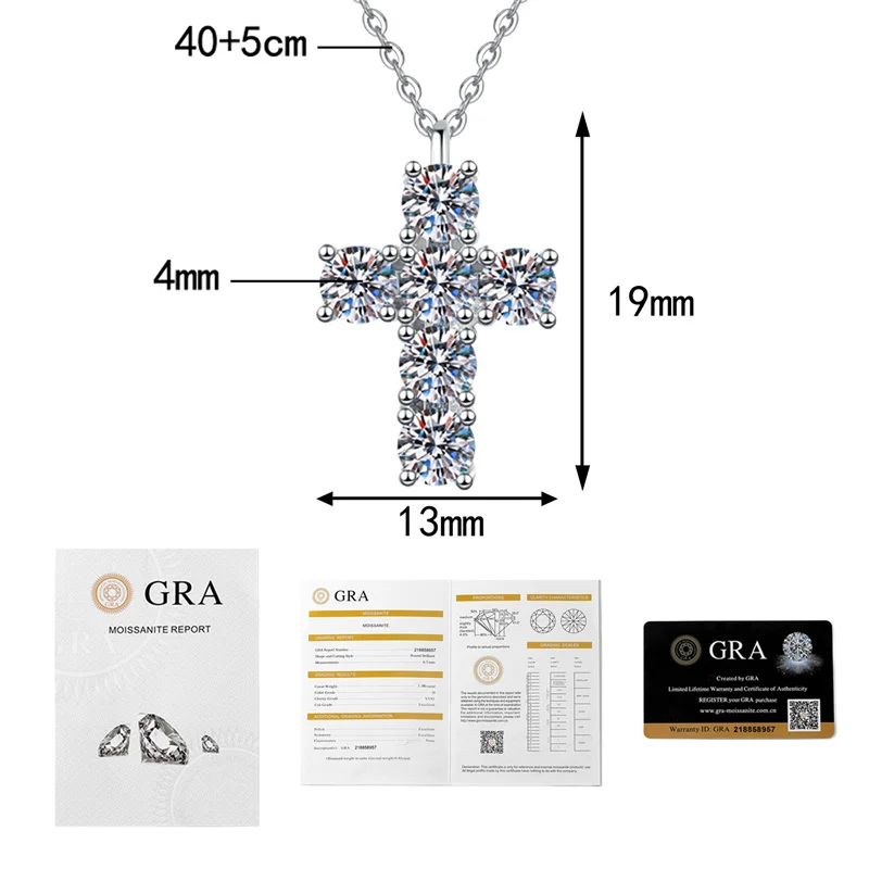 

ZFSILVER модное классическое серебро 925 пробы с муассанитом, ширина креста, ожерелье для подвесок, женские аксессуары, вечерние ювелирные изделия, подарок XL472