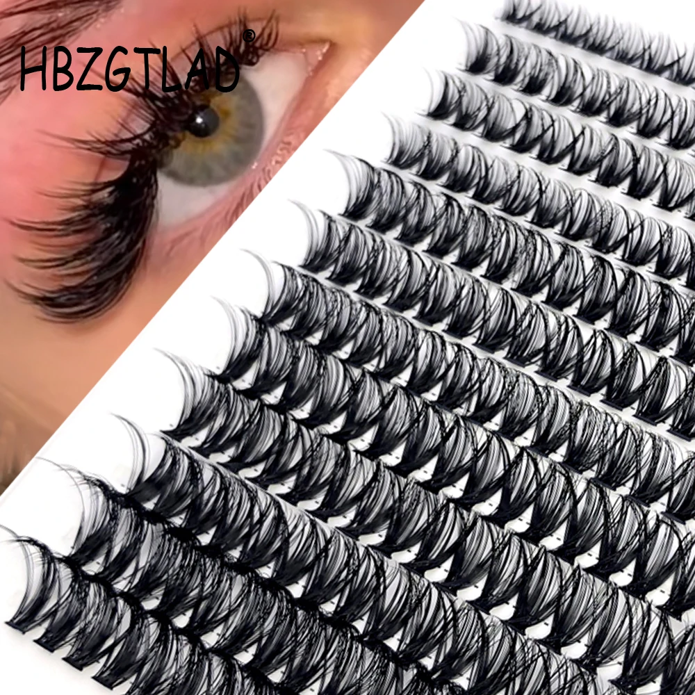 HBZGTLAD 240PCS Individual Lashes Cluster DIY Lash Clusters 30D 40D D Curl 8-16mm Cluster Lashes DIY Individual Eyelashes Lashes