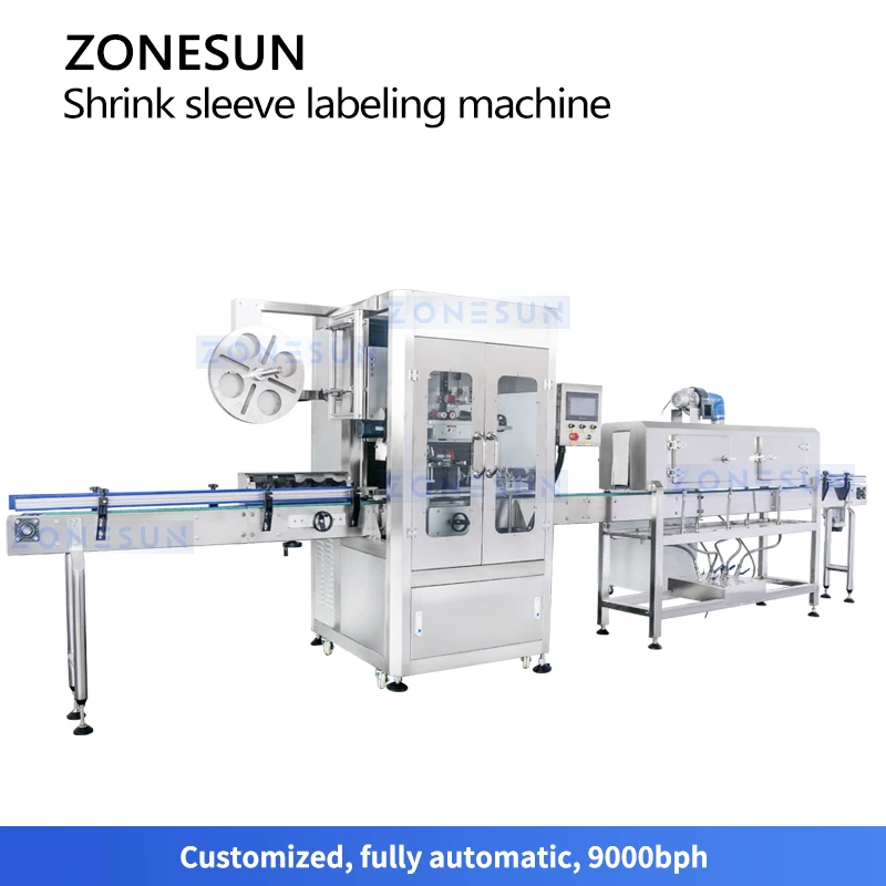 ZONESUN ZS-STB150L Automatic Plastic Bottle Sleeving Labeling Machine Line PET PVC Film Shrink Labeling Machine