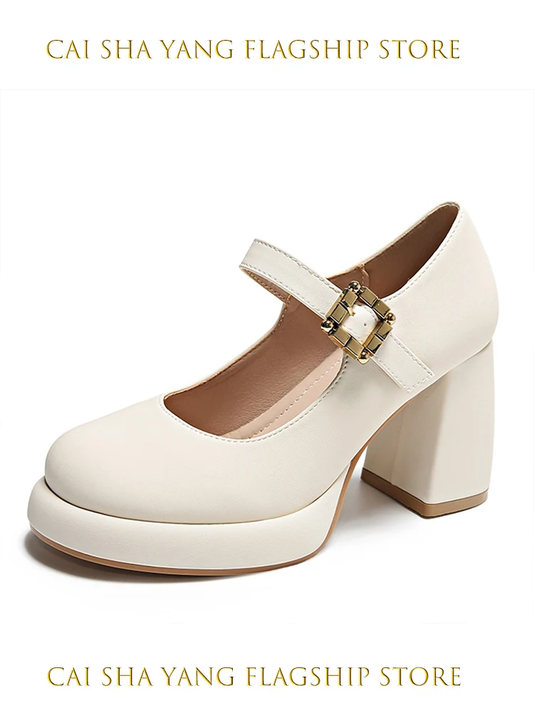 

Mary Jane High Heels Waterproof Platform Thi Heel Single oes for Women Wedding oes Chic Maids oes Sweet Sle round Toe