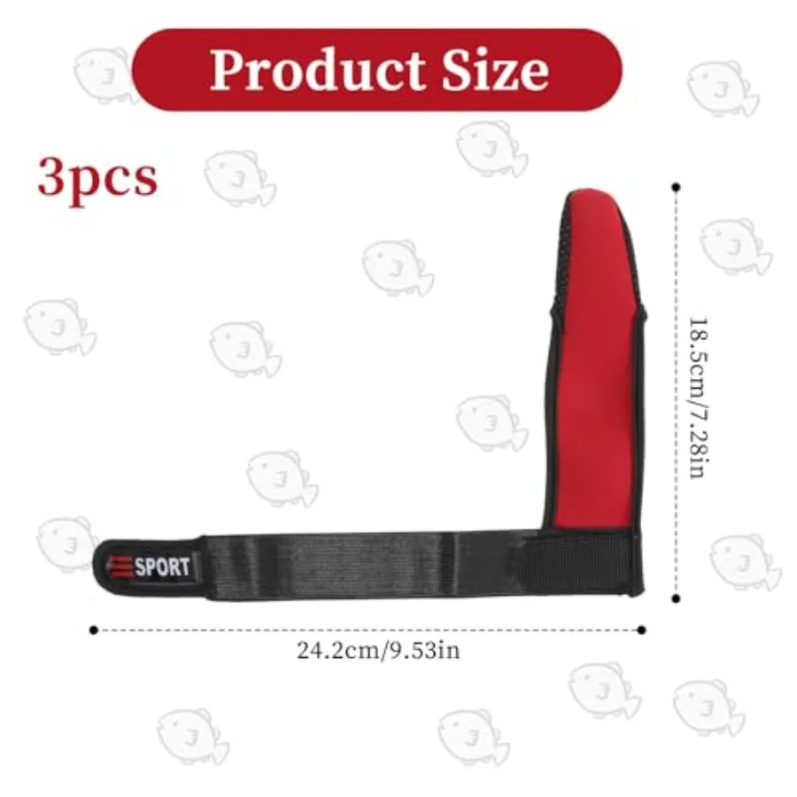 3 عبوات من قفازات الصيد ذات الأصابع الواحدة المضادة للانزلاق للبالغين للجنسين أحمر أزرق أسود #2