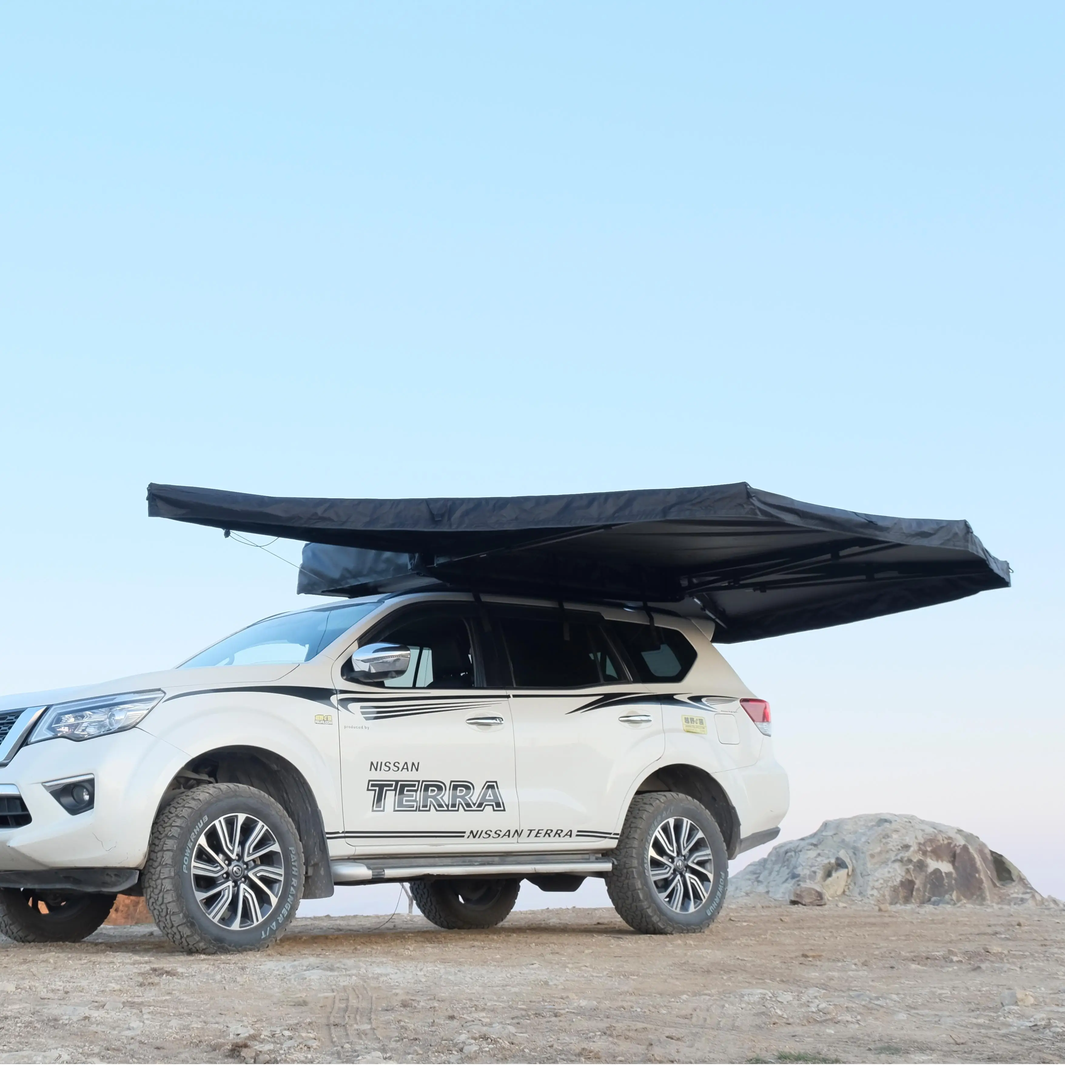 

270 Car Degrees,360 Degrees Alloy Car Side Awning Waterproof Free Standing Legless 4x4 Camping Vehicle,With LED light