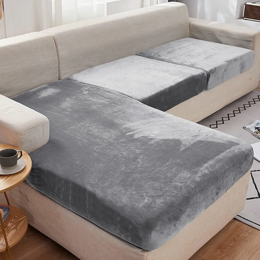 Fundas elásticas de terciopelo para cojines de sofa - Antideslizantes