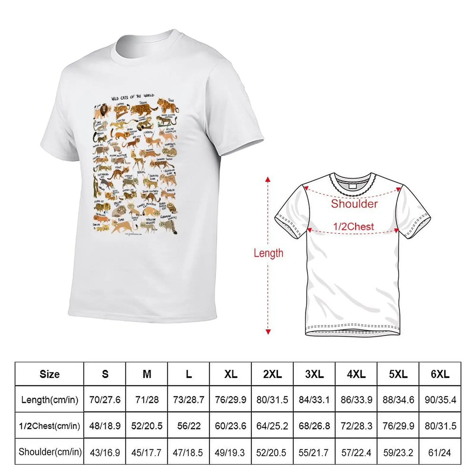 Wild Cats of the World T-Shirt blacks tops big and tall t shirts for men