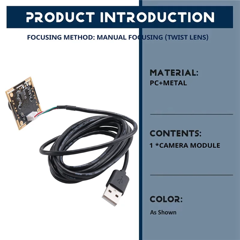 

【Последние лекарства!】2X OV9732 Модуль камеры 1 МП 100 градусов MJPG/YUY2 Регулируемая печатная плата с ручной фокусировкой 1280X720 с кабелем 2 м для Winx