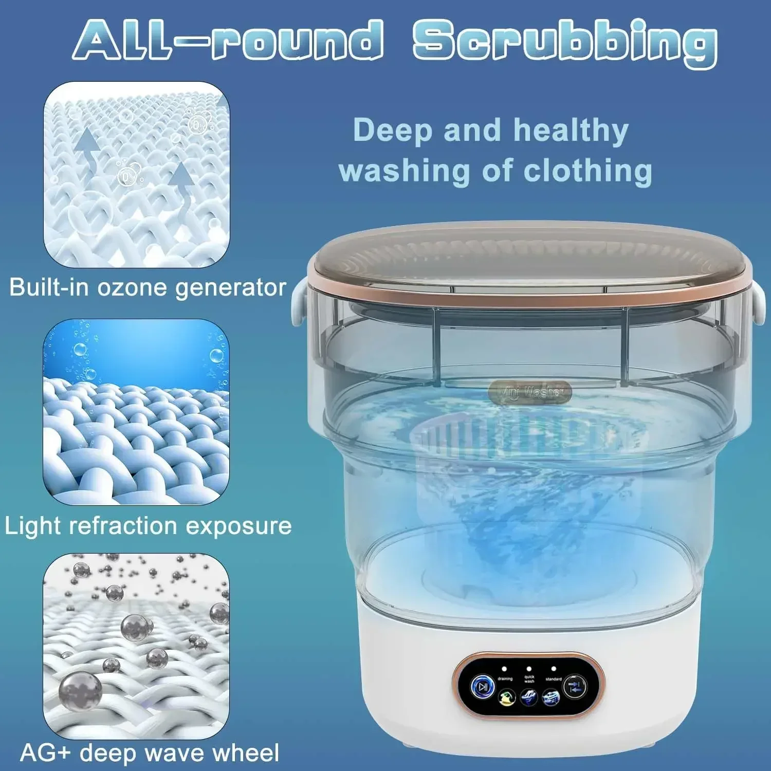 with Spin Apartment Travel Socks Underwear Panties Washing Machine 15L Portable Small Washing Dryer Machine Collapsible Washer