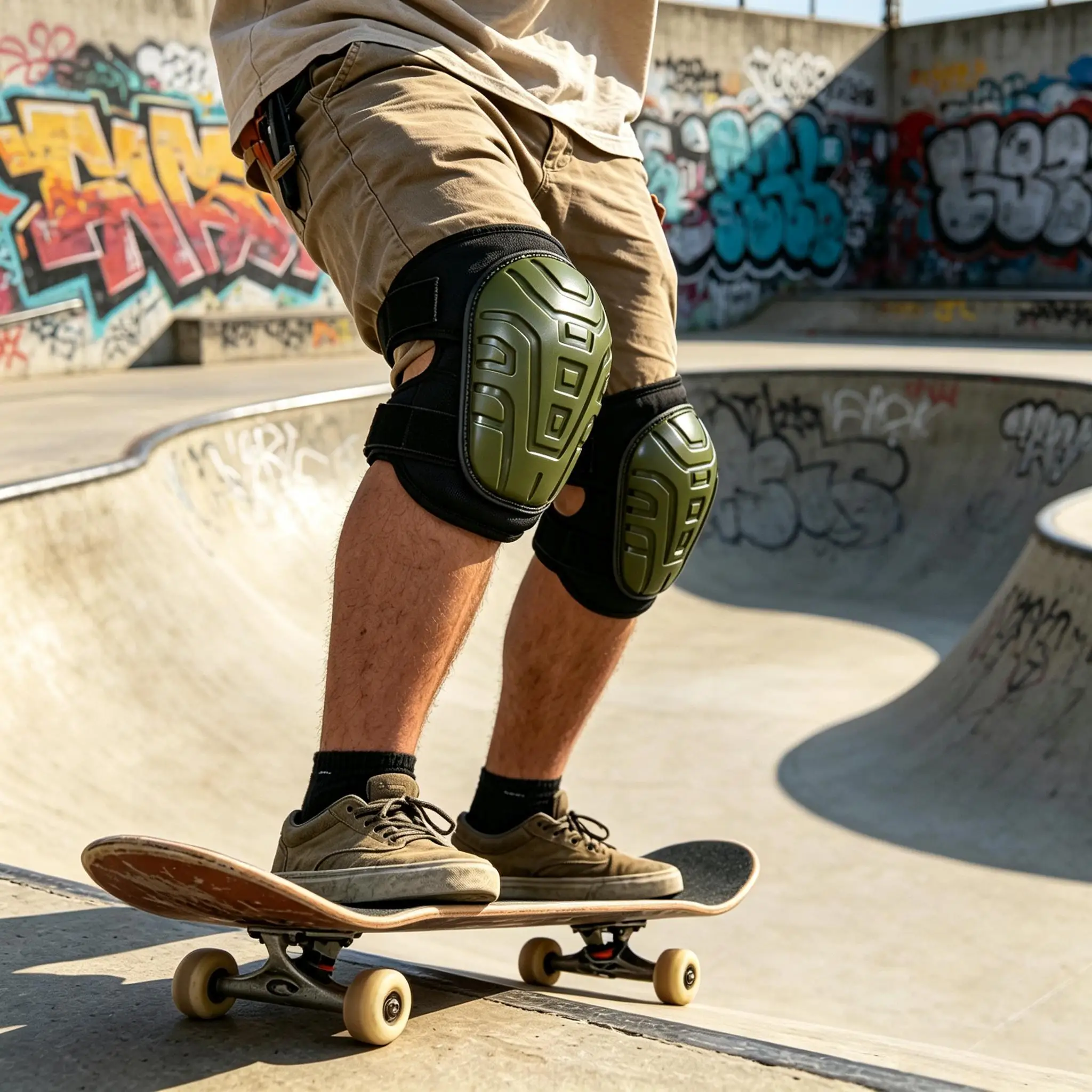 2PCS Heavy Duty Knee Pads with Comfortable Cushion Hard Shell Adjustable Straps Thickened Kneepads for Working Skateboarding