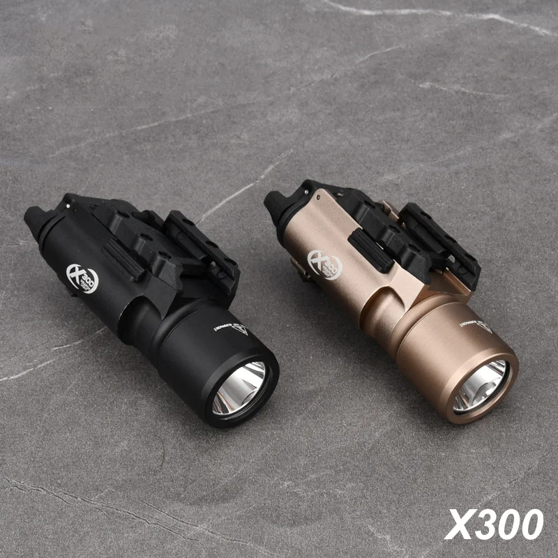 Tactical Surefire X300 X300U Ultra X300V XH35 Metal Pistol Gun Strobe LED Light Fit 20mm Rail Airsoft Hanging Hunting Flashlight