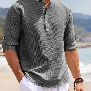 Áo sơ mi thông thường bằng vải lanh nam, áo nữ, áo sơ mi nữ, áo sơ mi nữ, dài, mới, 2022 8 Áo sơ mi chính bán hàng chính - №5