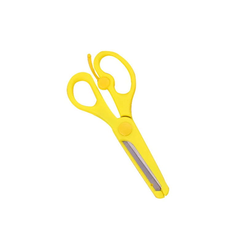 Kawaii DIY Paper-Cut Scissors, Segurança Plastic Scissors, Artes e Ofícios Suprimentos, Alunos do Jardim de Infância, Handmade