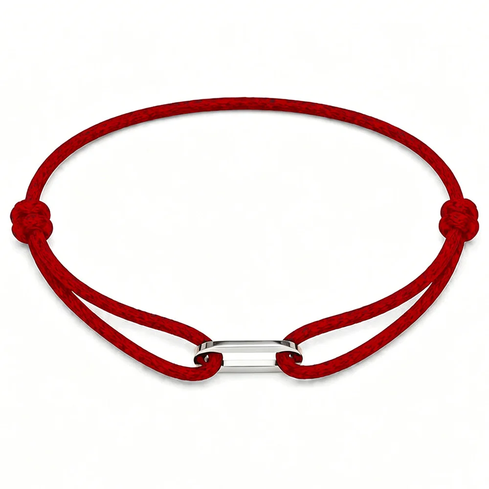 Zalman Einfaches Rundes Ovales Schnallen-Armband Geflochtenes Verstellbares DIY Buntes Seil-Armband für Damen und Herren Edelstahl-Schmuck