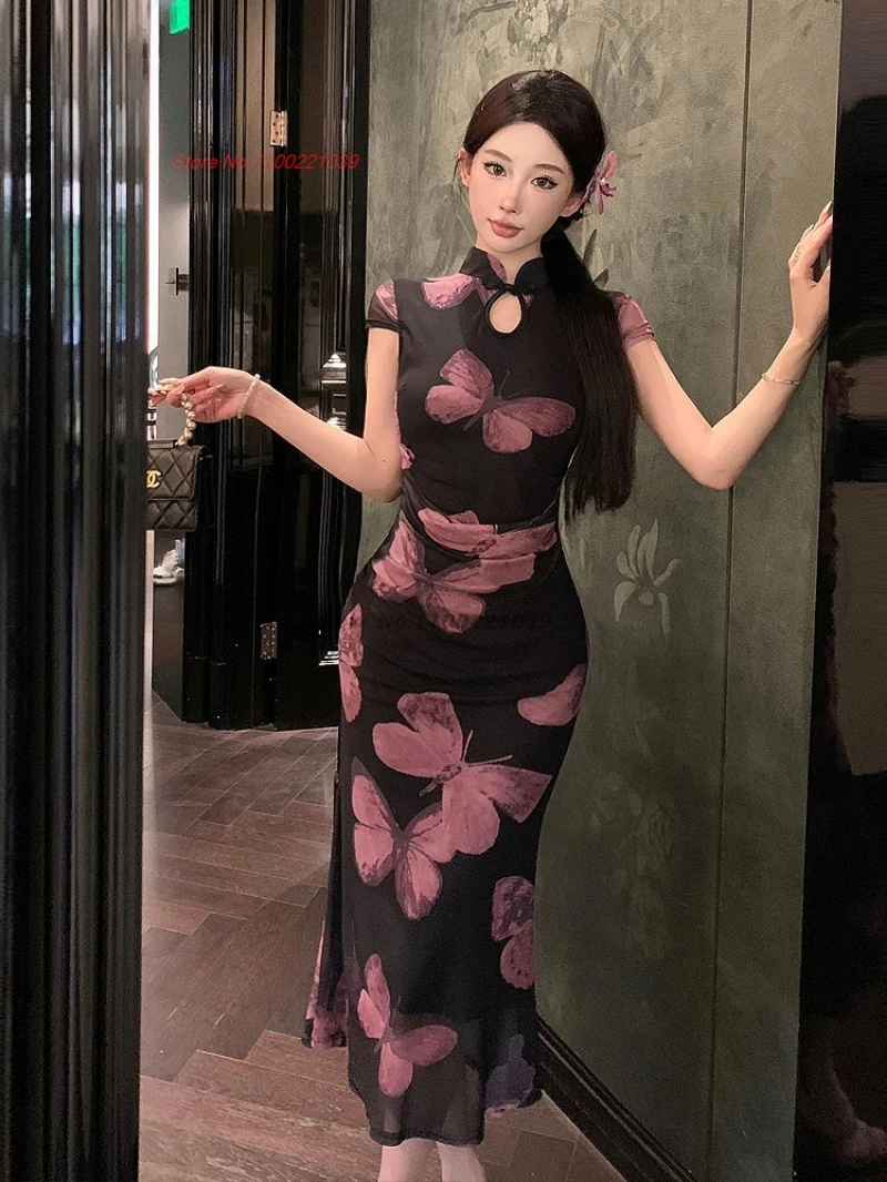 2026-chinese-vintage-dress-improved-butterfly-print-mesh-cheongsam-evening-dress-traditional-nightclub-banquet-evening-dress