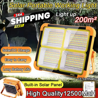 4800MAH Solar Camping Light Lantern Emergency Night Market Light Rechargeable Portable LED Tent Lamp Outdoor Lighting