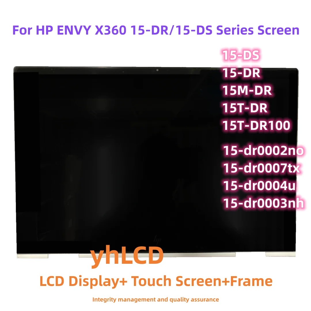 15.6'' Inch For HP ENVY X360 15-DR 15-DS Series 15M-DR 15-DR0012DX 15T-DR100  LCD Screen Touch Digitizer Assembly Replacement