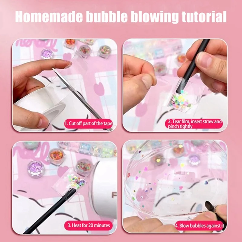 Selotip Nano lem pengadon DIY gelembung meniup warna, pita Nano dua sisi bola lengket dekompresi