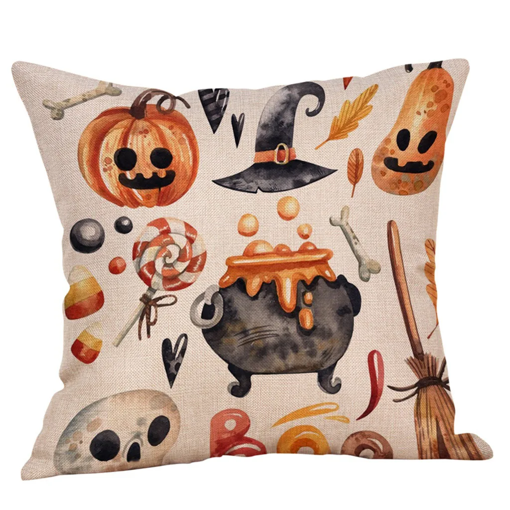 

Happy Halloween Pumpkin Cat Owl Cute Cartoon Decorative Pillows Cushion Cover for Living Room Pillowcase Cushion Cover 2024