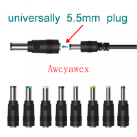 8PCS Universal 5.5mm 2.1mm DC AC Power Adapter Connector for IBM BenQ Acer Toshiba Dell Laptop Supply charger convert Plug Jack