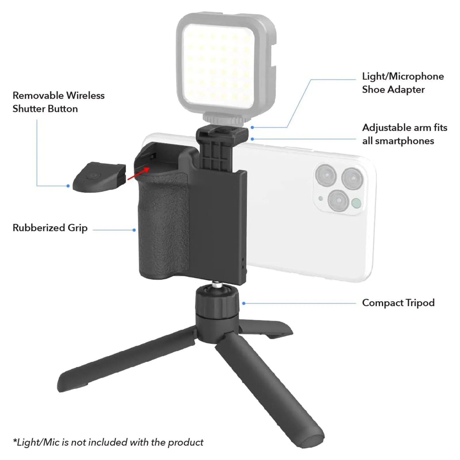 Telefoon Grip Voor Schieten Selfie Booster Hand Grip Met Statief Bluetooth Remote Telefoon Sluiter Stabilizer Houder Voor Iphone Android